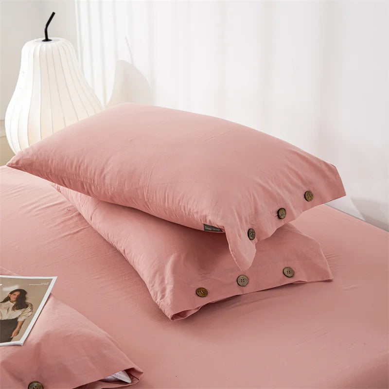 Housse de Couette Uni Twist 100 % Coton – Ensemble 3 Pièces Toutes Saisons