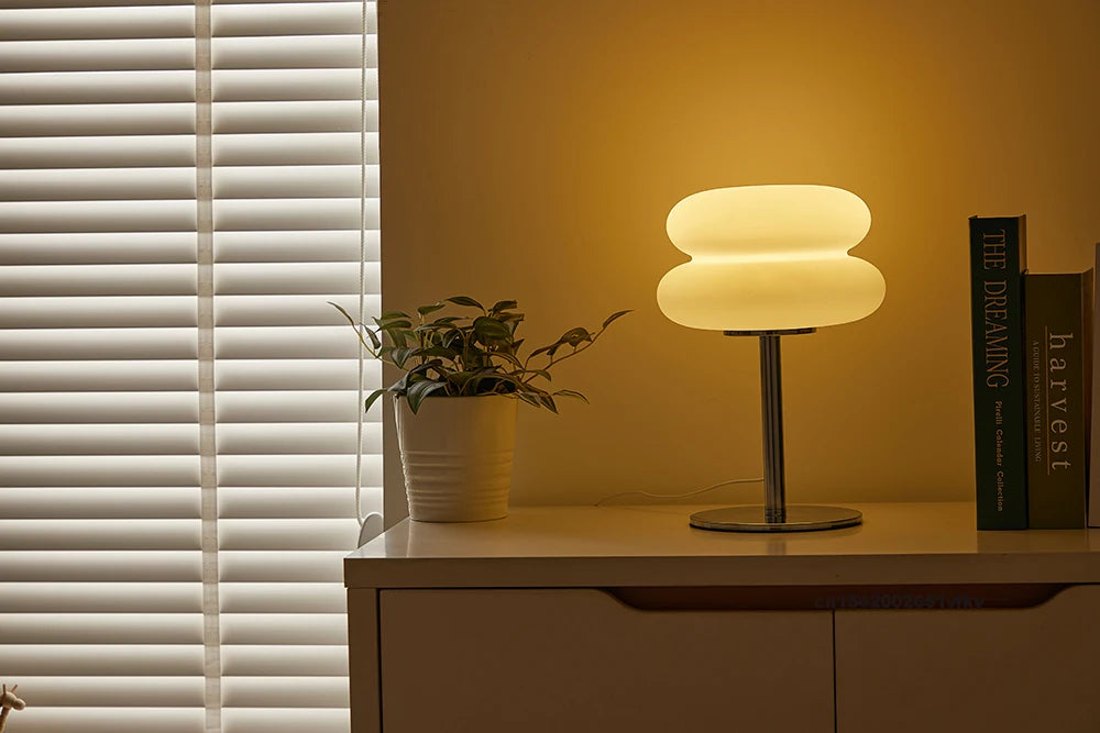 Lampe de Chevet Moderne – Style Crémeux avec Gradation et Éclairage Tricolore